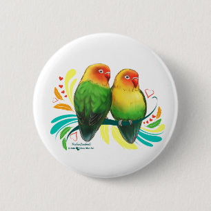 Chapa Redonda De 5 Cm Fischer Lovebirds