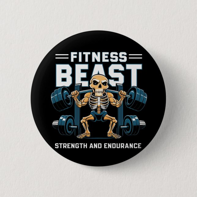 Chapa Redonda De 5 Cm Fitness Beast (Anverso)