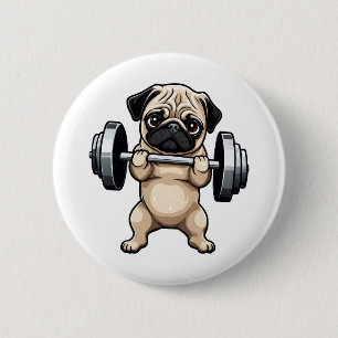 Chapa Redonda De 5 Cm Fitness Pug