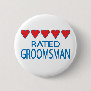 Chapa Redonda De 5 Cm Five Heart Groomsman