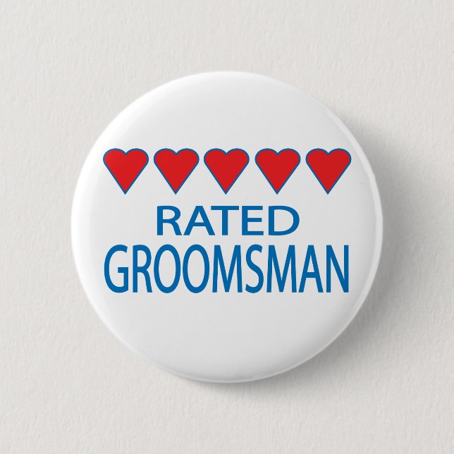 Chapa Redonda De 5 Cm Five Heart Groomsman (Anverso)