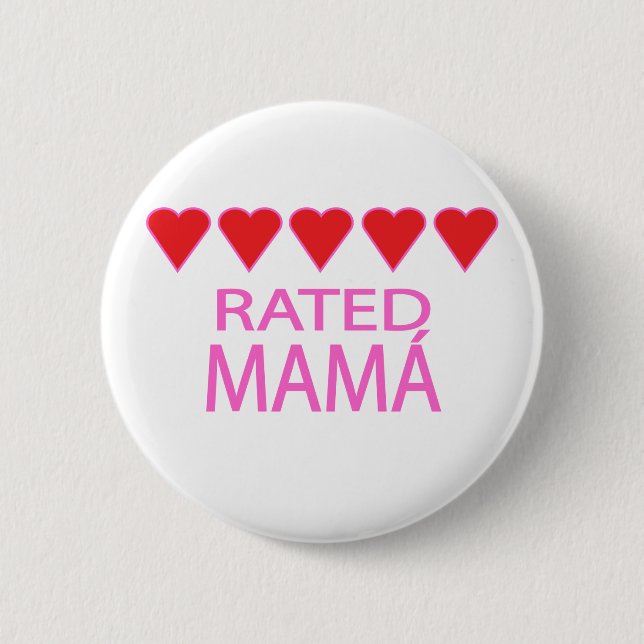 Chapa Redonda De 5 Cm Five Heart Mamá (Anverso)