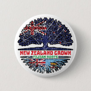 Chapa Redonda De 5 Cm Fiyi Nueva Zelanda Raíces de Árbol de Nueva Zeland