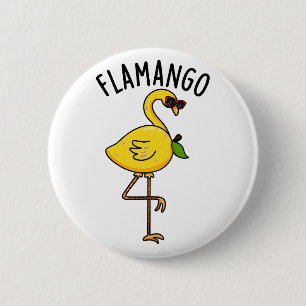 Chapa Redonda De 5 Cm Fla-mango Funny Flamingo Pun