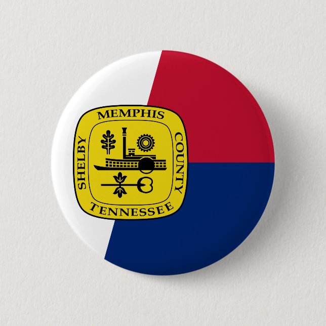 Chapa Redonda De 5 Cm Flag of Memphis, Tennessee Pinback Button (Anverso)