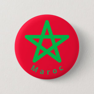 Chapa Redonda De 5 Cm Flag of Morocco