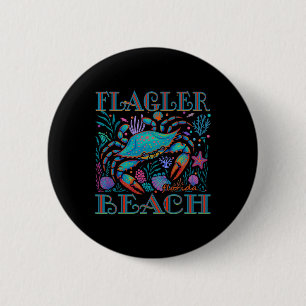 Chapa Redonda De 5 Cm Flagler Beach Florida Cangrejo Azul De Verano Play