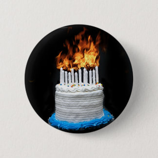 Chapa Redonda De 5 Cm Flamante pastel de cumpleaños