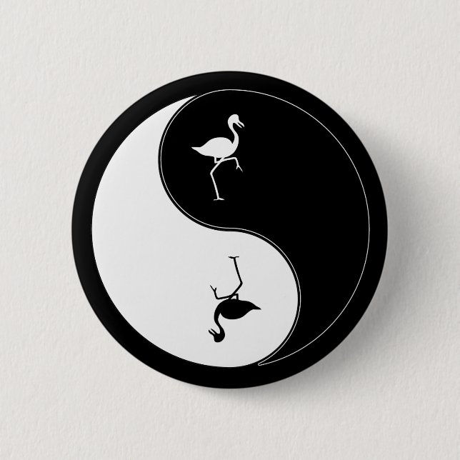 Chapa Redonda De 5 Cm Flamenco de Yin Yang (Anverso)