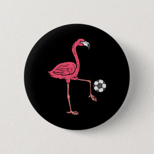 Chapa Redonda De 5 Cm Flamenco Jugando Fútbol Jugador de Fútbol Hombres,