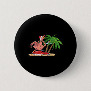 Chapa Redonda De 5 Cm Flamenco Navidad En Julio Frio Pájaro Tropical Pla