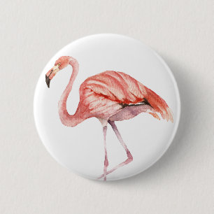 Chapa Redonda De 5 Cm Flamenco rosado