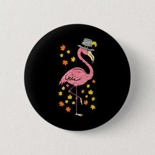 Chapa Redonda De 5 Cm Flamingo Peregrino Divertido Acción de Gracias Oto