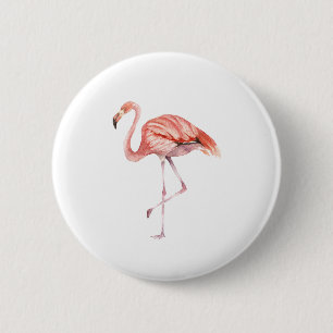 Chapa Redonda De 5 Cm Flamingo rosa