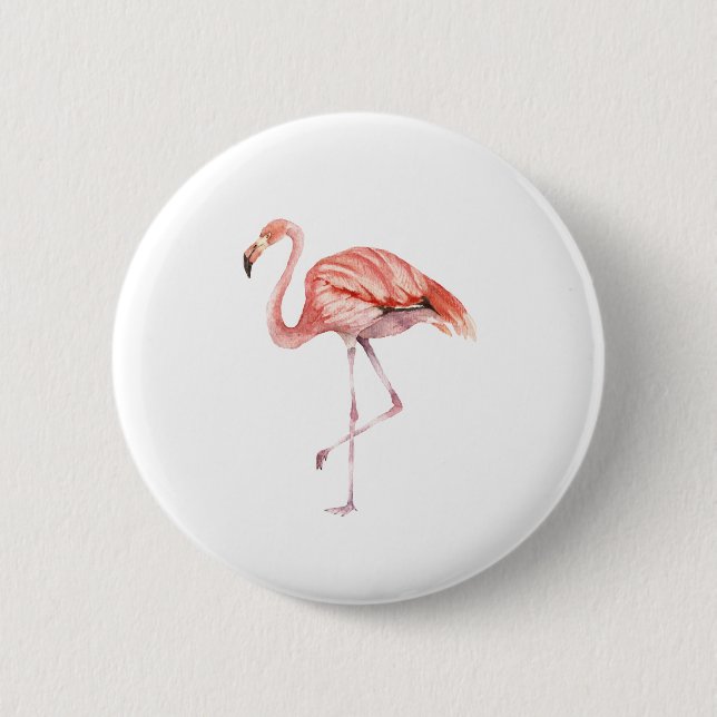 Chapa Redonda De 5 Cm Flamingo rosa (Anverso)