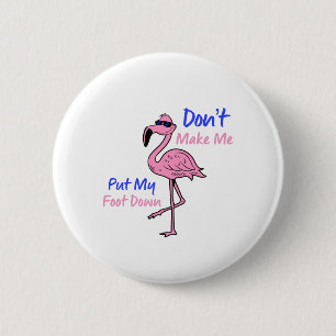 Chapa Redonda De 5 Cm Flamingo Rosa Funny