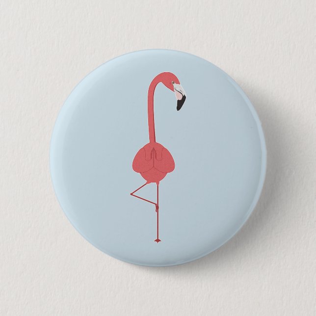 CHAPA REDONDA DE 5 CM FLAMINGO YOGA (Anverso)