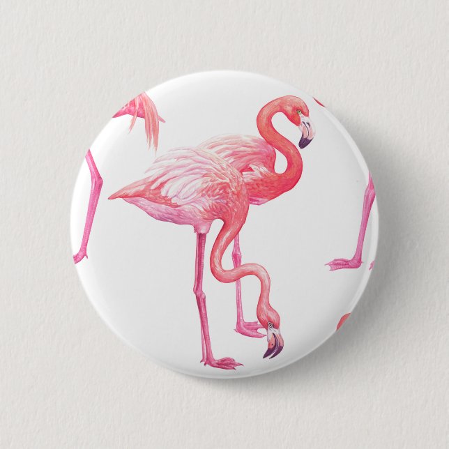 Chapa Redonda De 5 Cm Flamingos (Anverso)