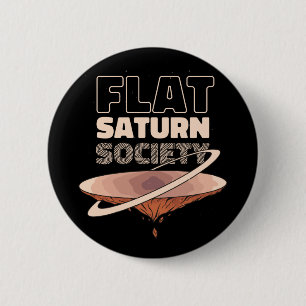 Chapa Redonda De 5 Cm Flat Saturn Society - Diseño Científico