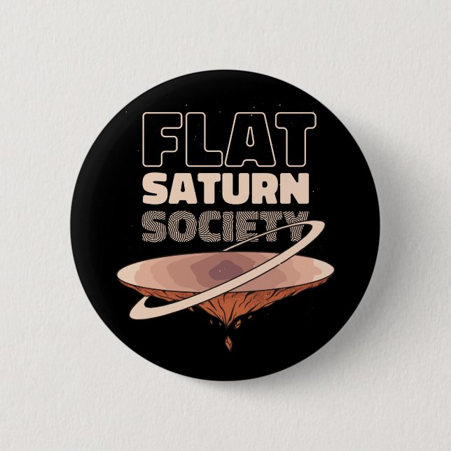 Chapa Redonda De 5 Cm Flat Saturn Society - Diseño Científico (Anverso)
