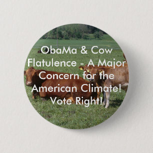 Chapa Redonda De 5 Cm flatulencia de cows-19rq, de ObaMa y de la vaca -