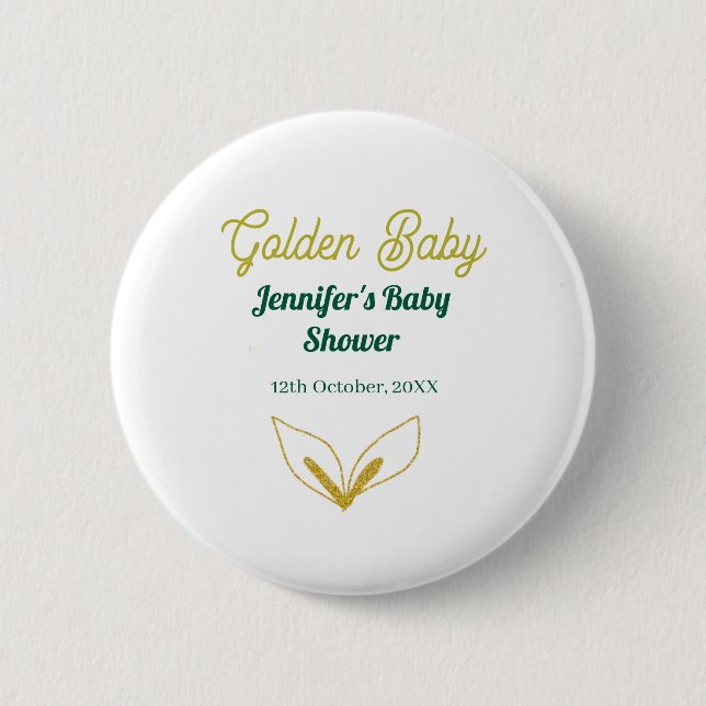 Chapa Redonda De 5 Cm Flauta de oro frondoso bosque verde encantado bebé (Anverso)