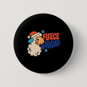 Chapa Redonda De 5 Cm Fleece Navidad Funny Sheep Pun Navidades de vacaci