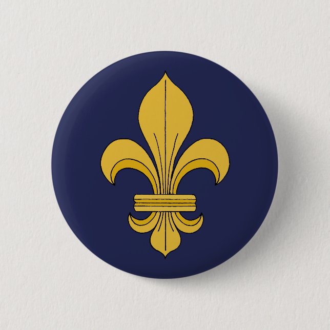 Chapa Redonda De 5 Cm Fleur-de-lis (Anverso)
