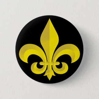 Chapa Redonda De 5 Cm Fleur De Lis Art Gold