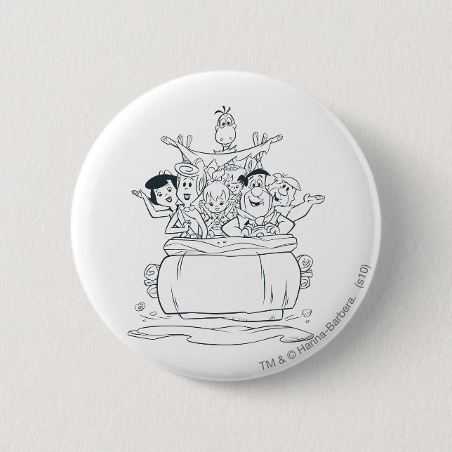 Chapa Redonda De 5 Cm Flintstones Families1 (Anverso)