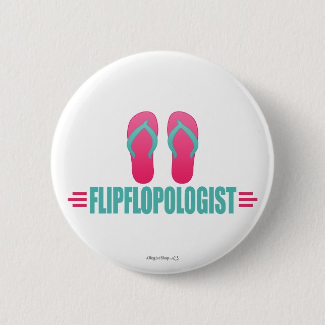 Chapa Redonda De 5 Cm Flip Flops divertidos (Anverso)