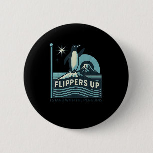 Chapa Redonda De 5 Cm Flippers De Pingüino Gracioso Me Pongo Con El Ping