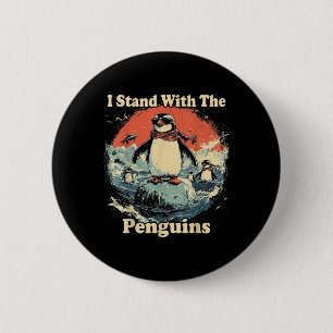 Chapa Redonda De 5 Cm Flippers Up I Stand With The Pingüins
