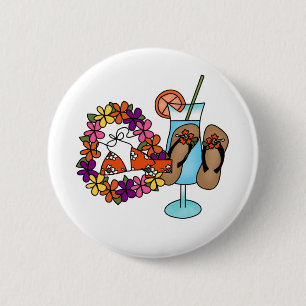 Chapa Redonda De 5 Cm Flips-flopes tropicales tres de los chicas