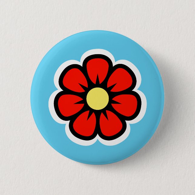 Chapa Redonda De 5 Cm Flor (Anverso)