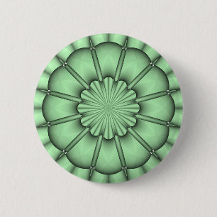 Chapa Redonda De 5 Cm Flor abstracta en verde pálido