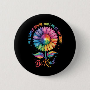 Chapa Redonda De 5 Cm Flor Amable Arcoíris Lgbtq Trans Biual Gay Lesbian