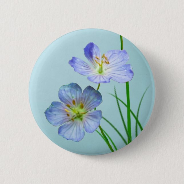 Chapa Redonda De 5 Cm Flor azul (Anverso)
