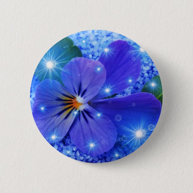 Chapa Redonda De 5 Cm Flor azul (Anverso)