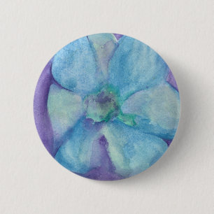 Chapa Redonda De 5 Cm Flor azul