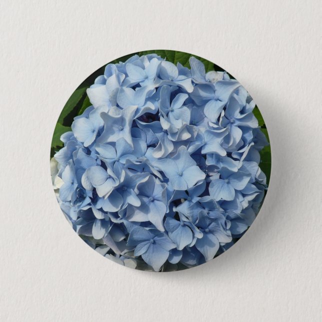 Chapa Redonda De 5 Cm Flor azul del Hydrangea (Anverso)