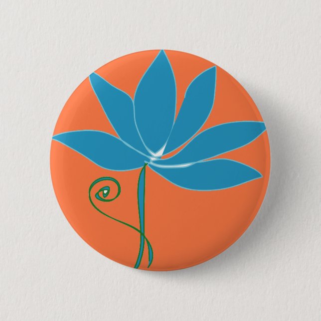 Chapa Redonda De 5 Cm Flor - Blue Lotus (Anverso)