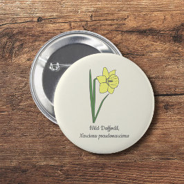 Chapa Redonda De 5 Cm Flor Daffodil Pastel Botánico