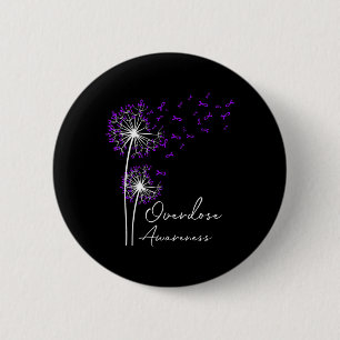 Chapa Redonda De 5 Cm Flor Dandelion Faion Hope Love Purple Sobredosis A