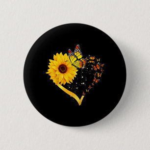 Chapa Redonda De 5 Cm Flor de Amarillo Verano Floral Girasol Corazón Amo