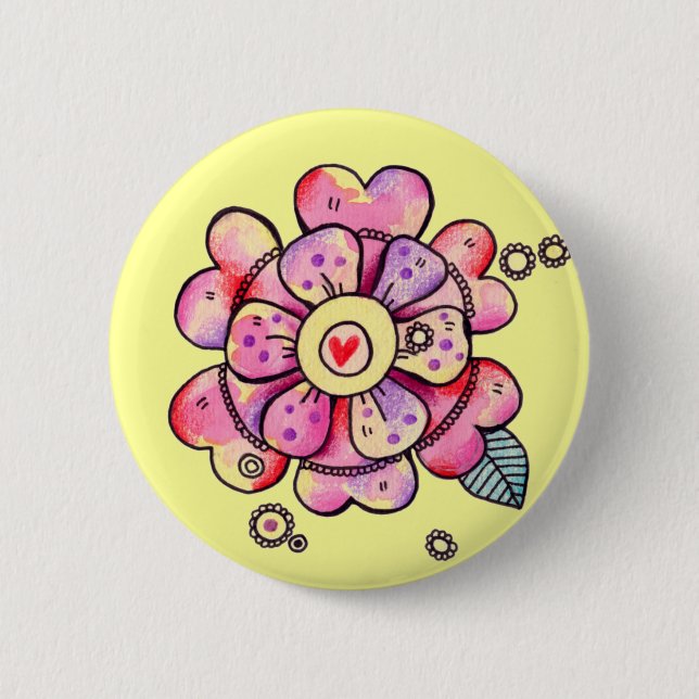 Chapa Redonda De 5 Cm Flor de amor (Anverso)