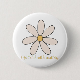 Chapa Redonda De 5 Cm flor de asuntos de salud mental