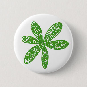 Chapa Redonda De 5 Cm Flor de bonito - Aguacate verde sobre blanco