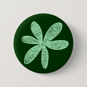 Chapa Redonda De 5 Cm Flor de bonito - Verde fantasma en verde oscuro