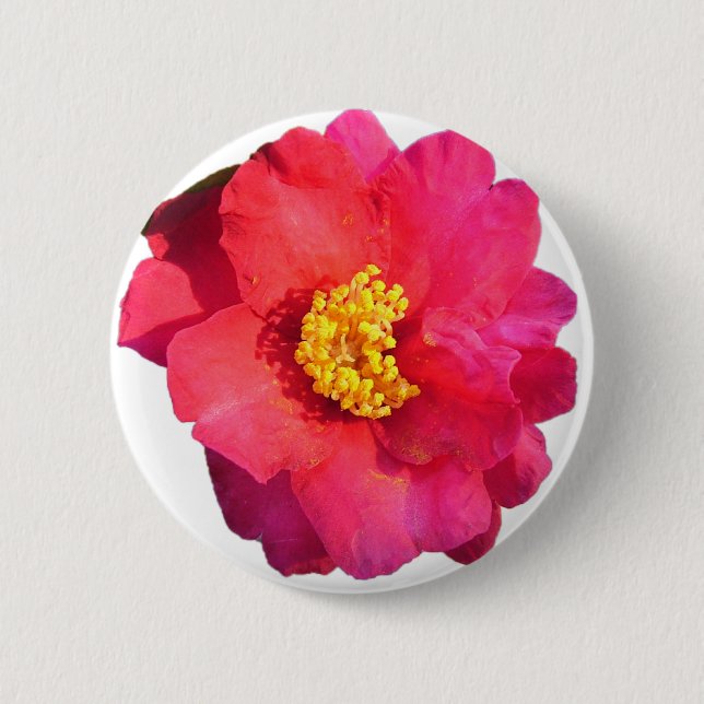 Chapa Redonda De 5 Cm flor de camellia rosa (Anverso)